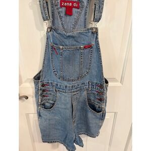 Vintage Woman's Zana Di Size Medium Overall Jean Shorts Y2K 90's EUC